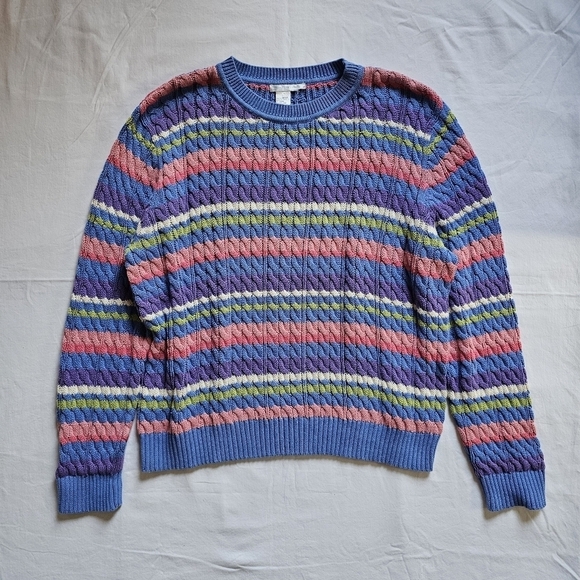 Mark Fore & Strike cotton kidcore oversized striped winter cableknit sweater - Picture 1 of 4